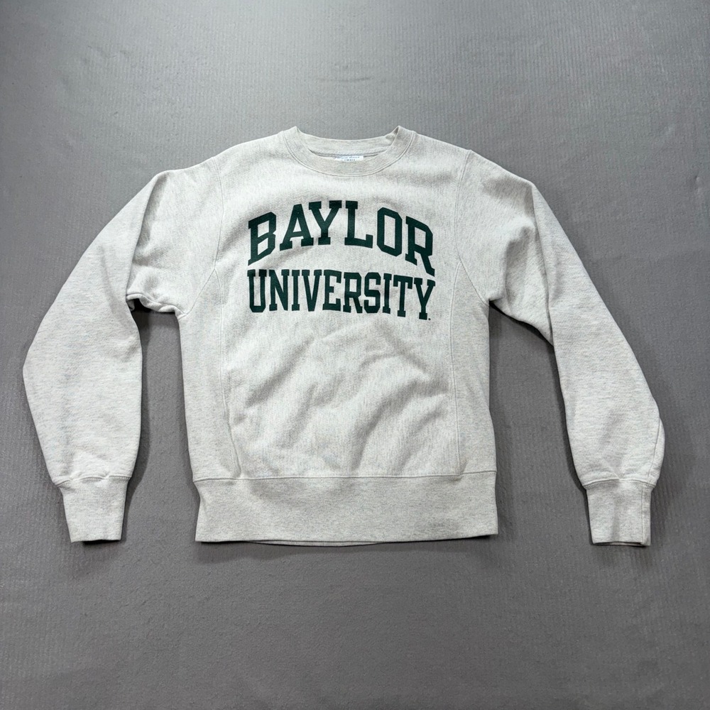 Champion Reverse Weave Sweatshirt Womens XS Grey Baylor University Crewneck